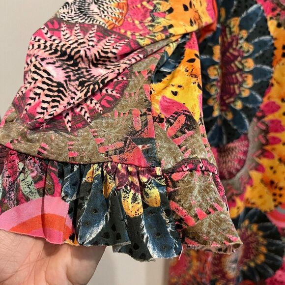 Swim Coverup Multicolor Trapeze & Swing Dress Lantern Scoop Neck Pullover Flare - Picture 13 of 13